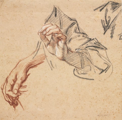 Study of Hands (recto); Sketch of a Hand (verso), courtesy of the Cleveland Museum of Art.